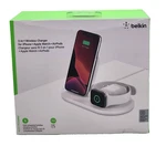 Belkin 3-IN-1 Wireless Charging Stand For Iphone, Apple Watch, Airpods New Open. Fixed Price $29.75.