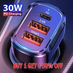 Dual Usb Pd Type-c Car Charger 30W Fast Adapter For Iphone 15 14 13 11 Pro Max. Fixed Price $6.99.