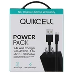 Quikcell Power Pack 2.4A Wall Charger With 4FT Usb-a To Micro-usb Cable Black. Fixed Price $8.17.