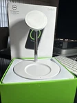 Belkin Boost Pro 2-IN-1 Wireless Charger Stand With Magsafe White. Fixed Price $60.00.