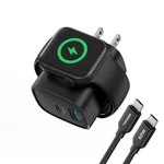 Topadre 3-IN-1 Pd Usb Wall Charger Block, 20W Fast Charging Black. Fixed Price $29.90.