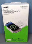 Belkin 2-IN-1 Wireless Charging Pad With Magsafe 15W, White New Sealed. Fixed Price $25.46.