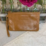 Handbag Butler Mighty Purse Camel Color Soft Leather Wristlet Clutch - Only. Fixed Price $28.50.