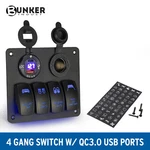 Bunker Indust 4 Gang Rocker Switch Aluminum Panel With Dual Quick Charge 3.0 Usb. Fixed Price $37.99.