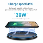 30W Wireless Fast Charger Mat For Apple Air Pods Iphone 17 16 15 Samsung S25 S24. Fixed Price $10.98.