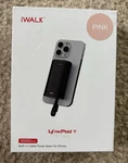 Iwalk Linkpod Y 9000MAH Power Bank Built-in Cable For Iphone Pink DBL10000L. Fixed Price $48.00.