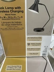 2X Hampton Bay 19 In. Black Task Lamp With Wireless And Usb Charging Station New. Fixed Price $59.99.