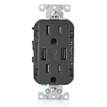 Leviton 3.6A Usb Dual Type Charger 15A Tamper-resistant Outlets Black T5632-BE. Fixed Price $9.99.