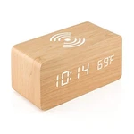 OCT17 Wooden Alarm Clock With Qi Wireless Charging Pad Compatible Iphone. Fixed Price $36.99.