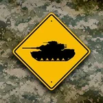 Tank Crossing Sign / Mobile Artillery - Military Ordnance Field Safety Plaque. Fixed Price $39.95.