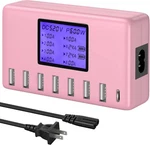 Usb Charger, Slitinto 12A 8-PORT Charging Station Multi 60W, Pink. Fixed Price $42.99.