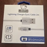 6.6' Apple Charge Usb Cable 1-PK White Rhinolightningwht. Fixed Price $10.98.