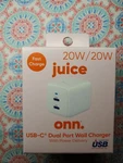 Juice Onn 20W Usb Dual Port Fast Charger. Fixed Price $24.85.