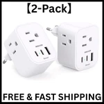 2-PACK European Travel Plug Adapter, Beshon International Power White. Fixed Price $10.99.