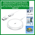 Elegant Magnetic Wireless Magsafe Charger For Iphone 17/16/15 With Dual Ports. Fixed Price $11.99.