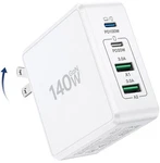 140W Usb Wall Charger,gan Iii 4-PORT Fast Charging WHITE-1(FOLDABLE Plug). Fixed Price $22.85.