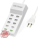 Wyssay 100W 10-PORT Usb Charging Station, 6A+2C+2PD, For Iphone 11-15, Tablets. Fixed Price $27.99.