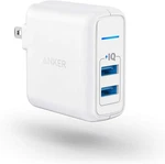Anker Elite Dual Port 24W Wall Charger, Poweriq And Foldable Plug A2023 - White. Fixed Price $15.98.