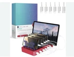 6 Port Usb Charging Station Fast Multi Device Dock Iphone Android Cables White. Fixed Price $21.00.