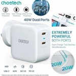 Choetech PD6009 Usb-c 40W Fast Wall Charger Dual Type Port Power Adapter. Fixed Price $24.32.