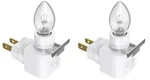 Lot 2 White Plug Night Light W/bulb 4 Watt On/off Switch Rotating Base. Fixed Price $9.93.