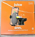 Onn L3TWC242-CS-R-US Wireless Charging Car Dash Mount, Black. Fixed Price $14.00.