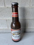 Vintage Budweiser Beer Bottle Coin Bank Plastic 23.5" Tall Removable Cap. Fixed Price $19.65.
