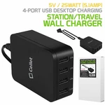 5V 25WATT 5.1AMP 4 Port Usb Desktop Charging Station/travel Wall Charger Black.. Fixed Price $12.99.
