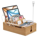 Pezin & Hulin Bamboo Charging Station For Multiple Devices, Usb Charger Dock .... Fixed Price $82.00.
