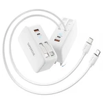 Retractable Iphone Charger, 4-PORT Usb 1 Type-c & Apple Cables White. Fixed Price $40.99.