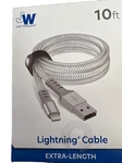 Just Wireless 10 Ft. Durable Braided Usb-a 8-PIN Connector Extra Length New. Fixed Price $20.00.