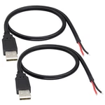 Hcfeng 18AWG Usb 2.0 Male Plug To 2PIN Bare Cable 50 Cm, Black. Fixed Price $11.49.