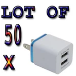 Lot Of 50 X 2PORTS Dual Usb Ac Wall Charger For Samsung 3 4 Iphone 6S. Fixed Price $66.99.