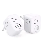 2-PACK European Travel Plug Adapter, Beshon International Power White. Fixed Price $15.99.