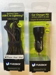 Combo Lot Filliate, Fusebox 2 Port Car Charger Plus Usb-c To Lightning 6FT. Fixed Price $9.99.