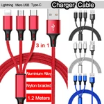 Mobile Charging Cable 3IN1 Type-c Micro Usb Ios For Iphone Samsung Huawei. Fixed Price $6.95.