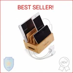 Bookaholic Bamboo Multi-device Charging Station & Organizer Rustic Elegant Des. Fixed Price $24.88.
