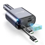 Dreambee Retractable Car CHARGER,66W Super Fast Usb Dual Typec Cords, Gray. Fixed Price $48.73.