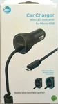 At&t 3.4A Extra Usb And Corded Micro Car Charger W' Led Indicator. Fixed Price $8.90.