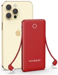 Miisso 10000MAH Ultra Slim Built In 4 Output,c Cables Power Bank Red. Fixed Price $27.99.