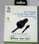 At&t Car Charger Fast Mfi-certified 40W Usb-c Port W/3FT Corded Lightning. Fixed Price $15.00.