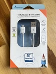 Nib Travelocity Micro Usb Charge & Sync Cable 10 Ft Extra Long Cord. Fixed Price $9.62.