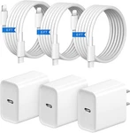 3-PACK 20W Usb-c Wall Charger 6FT Cable For Iphone 14 & Below Sealed. Fixed Price $14.99.