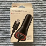 Verizon Port Car Charger Led Micro-usb/usb 9FT Cable Black MIC34DUALVPC-F. Fixed Price $9.89.