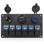 Thalassa Marine Boat Rocker Switch Aluminum Panel Waterproof With 6 Gang Blue.... Fixed Price $48.42.