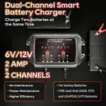 6V/12V 4A 2-BANK Smart Battery Charger Lead Acid Lithium Auto Maintainer. Fixed Price $45.99.