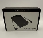 Limitless, Creditcharge 5K, 5000MAH Slim Power Bank, Black Metallic. Fixed Price $25.00.