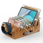 Pezin & Hulin Bamboo Charging Station Organizer For Multiple Devices Wood Desk. Fixed Price $66.97.