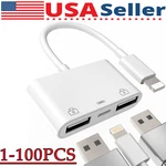 For Iphone To Dual Usb 3.0 Camera Otg Adapter With Charging Port Ipad Lot. Fixed Price $319.40.