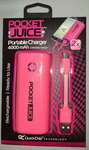 Tzumi Pocket Juice Hot Pink Portable Charger 4000 Mah, Rechargeable Quickchip. Fixed Price $22.99.